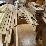 This was a complicated project with many parts. The milling is done and now creating joinery and assembly Pile of wood for crib